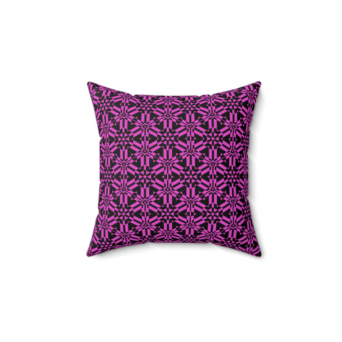 Pink Abstract Pattern Faux Suede Square Pillow