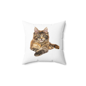 Faux Suede Square Pillow: Maine Coon