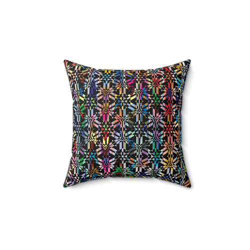 Colorful Abstract Pattern Faux Suede Square Pillow