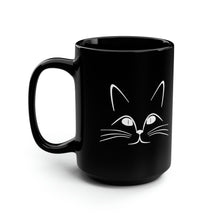Load image into Gallery viewer, Black Coffee Mug 15oz: Kitty Cat