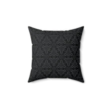 Load image into Gallery viewer, Black Abstract Pattern Faux Suede Square Pillow