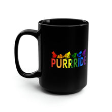 Load image into Gallery viewer, Cat Purrride Coffee Mug. Gay Rights. LGBTQ. Pride Coffee Mug. Purride Coffee Mug. Rainbow Mug.