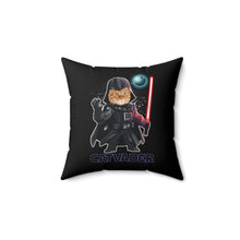 Load image into Gallery viewer, Cat Faux Suede Square Pillow. Star Wars. Darth Vader. Cat Vader.