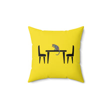 Load image into Gallery viewer, Faux Suede Square Pillow: Hungry Cat