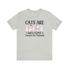 Load image into Gallery viewer, Beast Cats Short Sleeve T-Shirt: Cat&#39;s Are Welcome Humans Are Tolerated