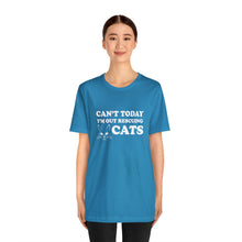 Load image into Gallery viewer, Beast Cats Short Sleeve T-Shirt: Can&#39;t Today I&#39;m Out Rescuing Cats